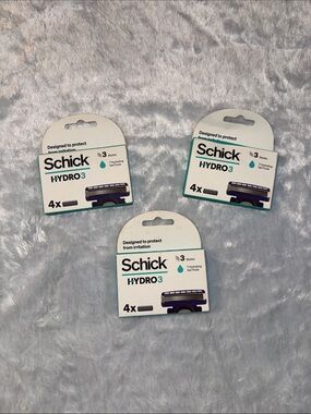 3 pack (4 blades each) Schick Hydro 3 Replacement Razor Cartridges - White/Teal